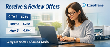 Privatna osoba pregledava ponude prijevoznika na platformi ExusTrans